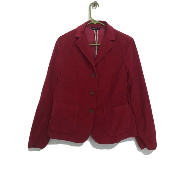 Lands' End Jackets & Blazers - Lands End Fuchsia Three Button Corduroy Blazer 14